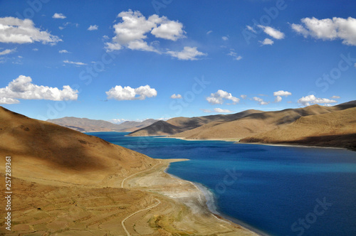 Beautiful mountain lake view in Tibet