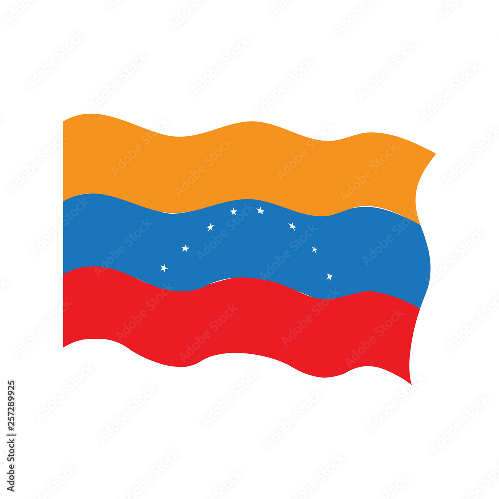 Naklejka premium Waving flag of Venezuela. Vector illustration design