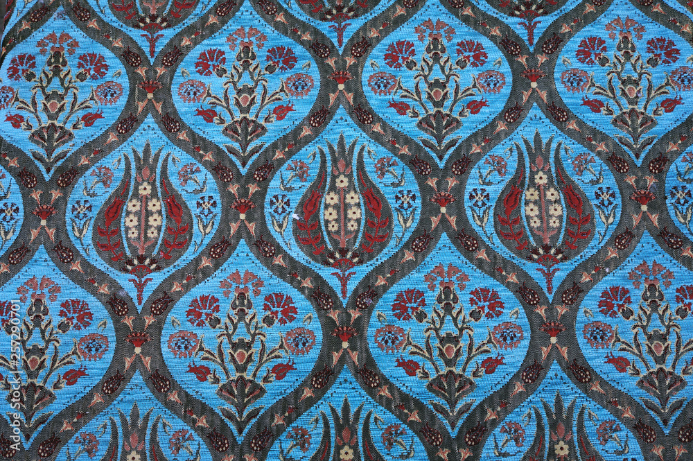 Traditional Turkish carpet. Floral pattern