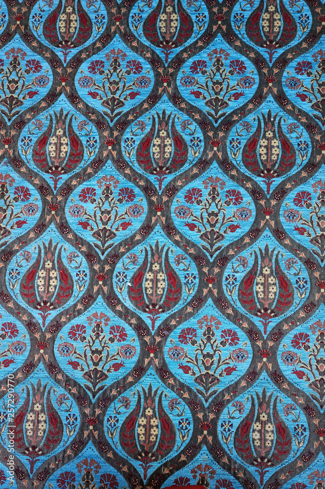 Traditional Turkish carpet. Floral pattern.