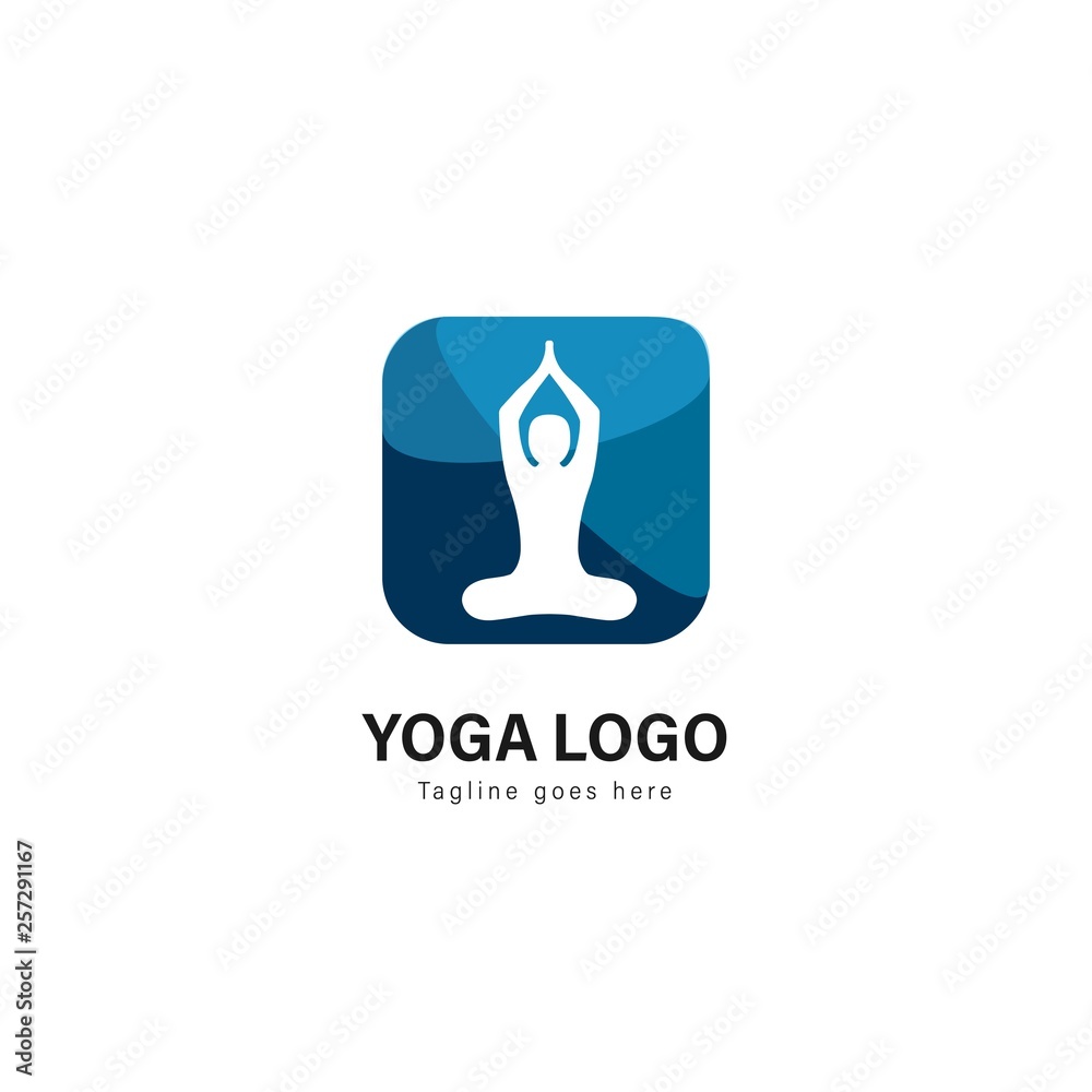 Yoga logo template design. Yoga logo with modern frame vector design Yoga logo template design. Yoga logo with modern frame vector design