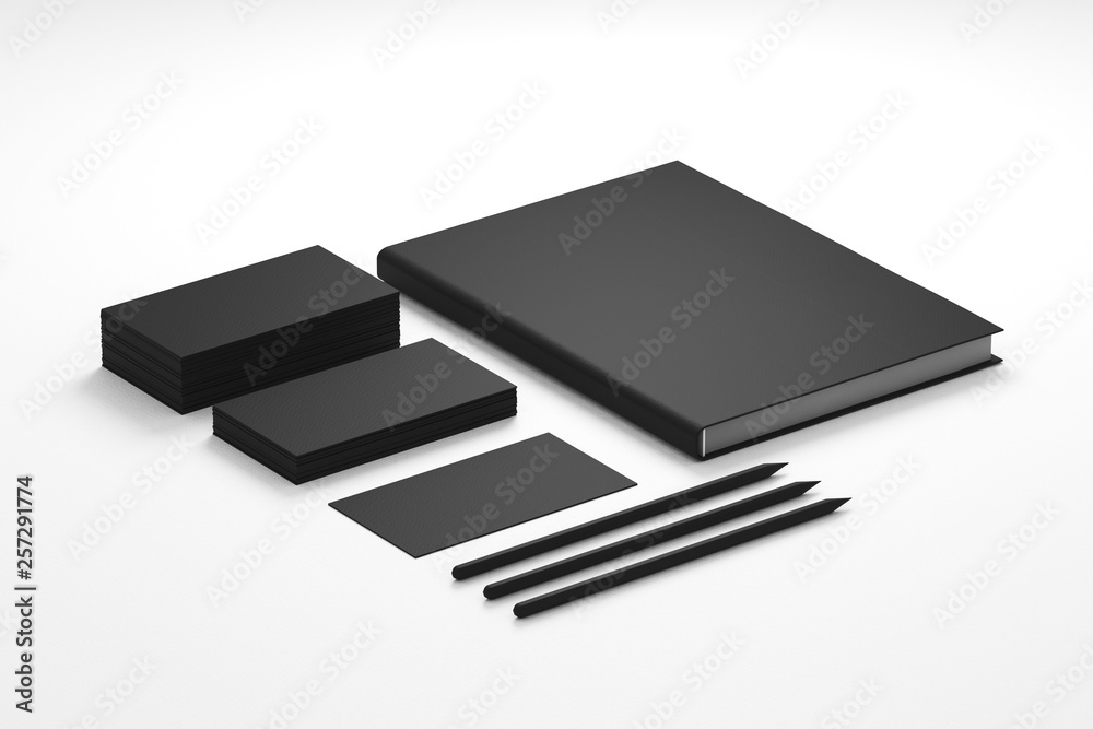 Mockup black textured business cards on white paper background Mockup black textured business cards on white paper background