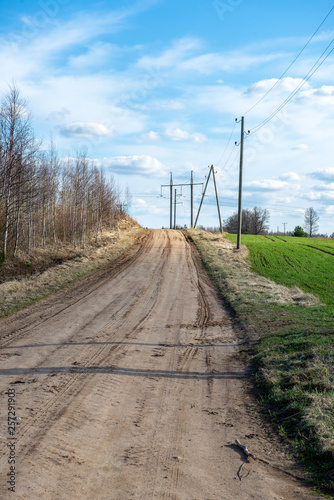 empty gravel road in autumn