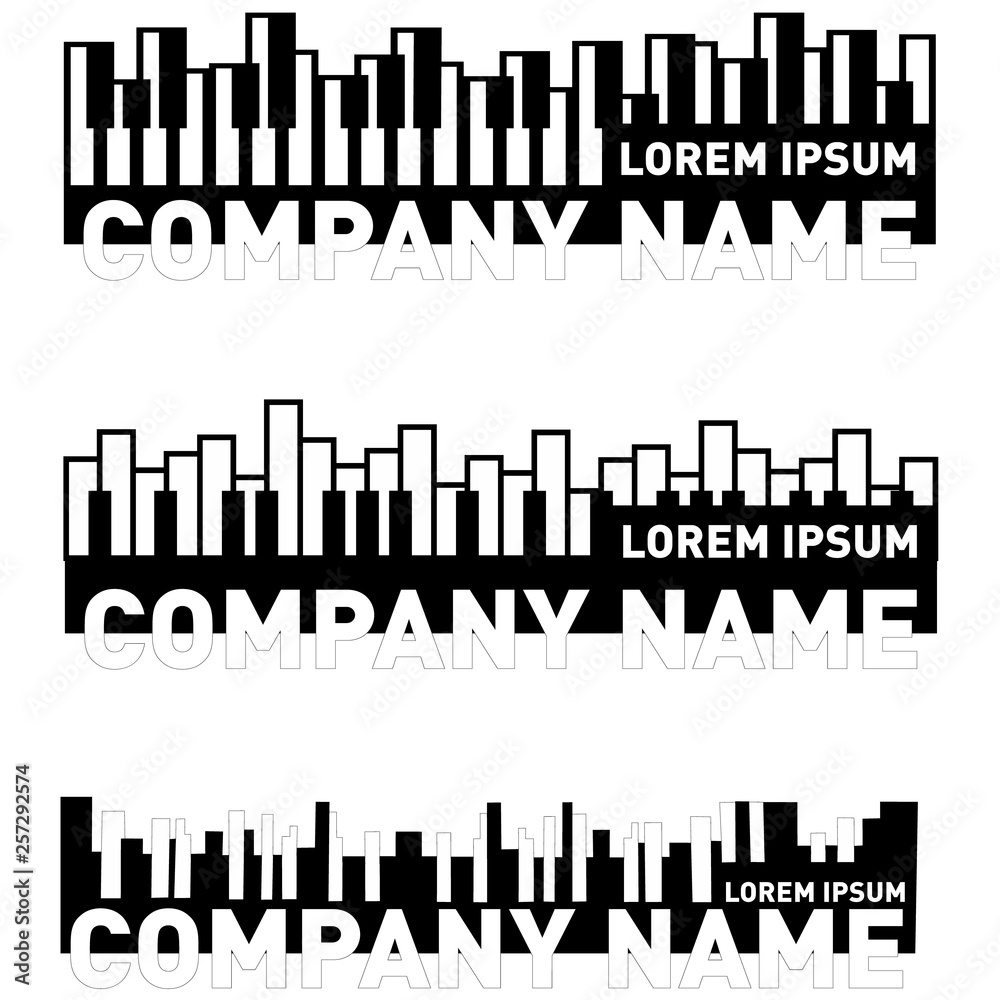 Piano keyboard logo. Music design template. Logo