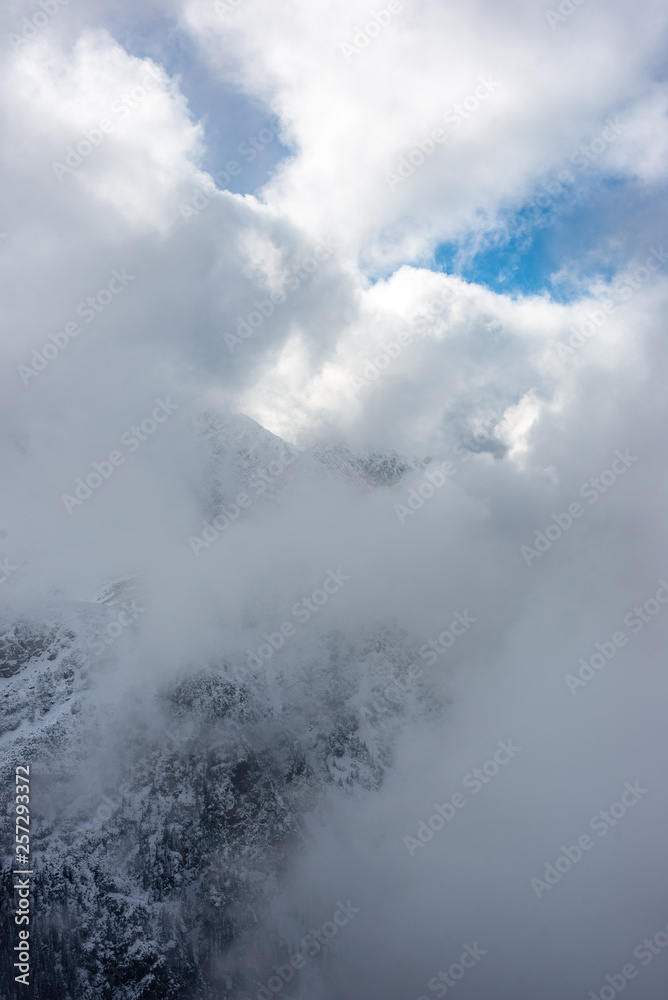 snow covered tourist trails in slovakia tatra mountains