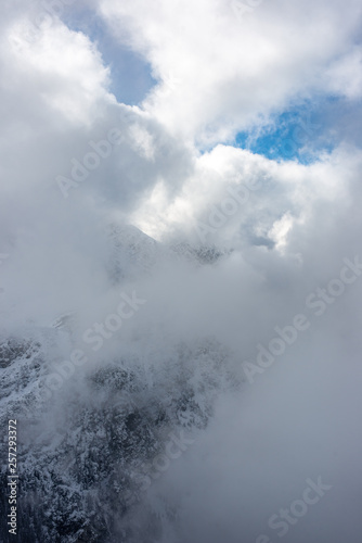 snow covered tourist trails in slovakia tatra mountains