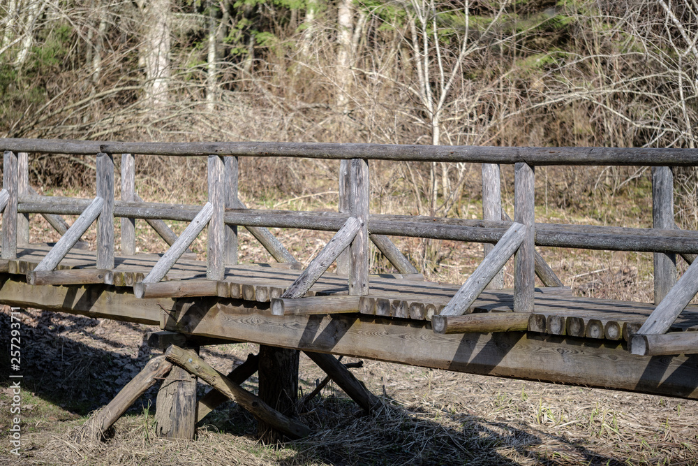 old wooden fence in countryside park old wooden fence in countryside park