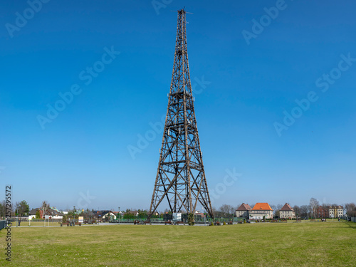 Gliwice in Silesia. An old wooden radio tower, one of the symbols of the beginning of the Second World War in Poland