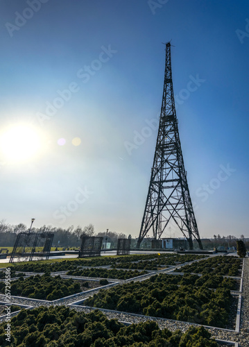 Gliwice in Silesia. An old wooden radio tower, one of the symbols of the beginning of the Second World War in Poland