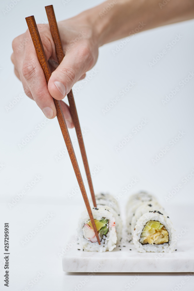 Sushi on marble board Sushi on marble board