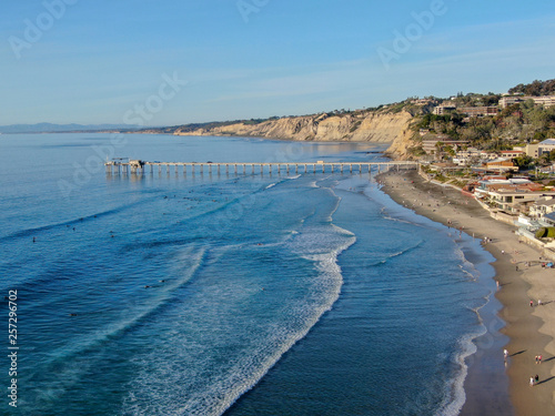 фотографія Aerial view of the scripps pier institute of oceanography, La Jolla, San Diego, California, USA