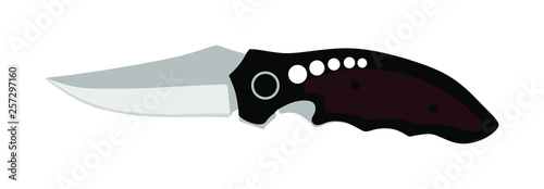 Hunting knife vector. Military knife vector illustration isolated on white background. Slice symbol. Aggressive survivor tool. Dirk sign. Bayonet vector. Kitchen tool. Cooking equipment.