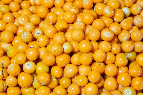 pile of cape gooseberry on the market