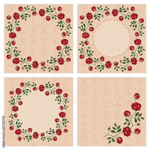 Vector set of floral frames