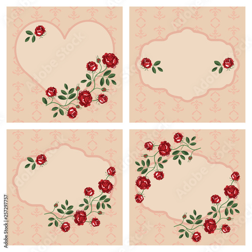 Vector set of floral frames