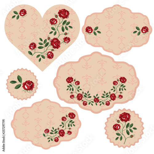 Vector set of floral frames