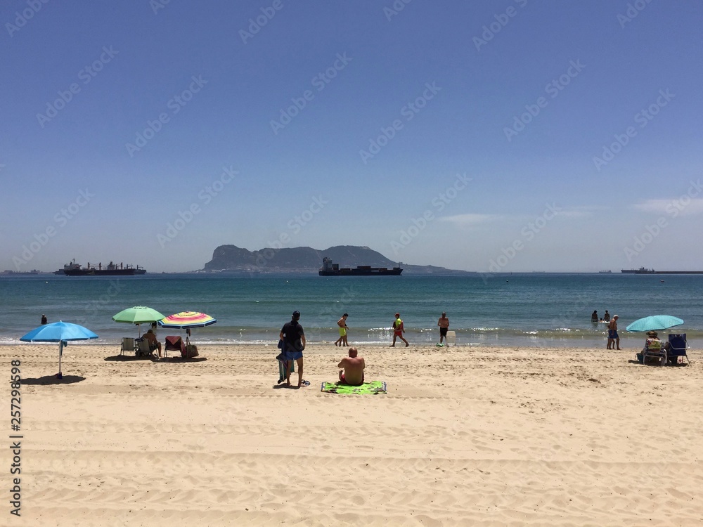 Rock of Gibraltar viewed from Algeciras, Andalusia, Spain Rock of Gibraltar viewed from Algeciras, Andalusia, Spain