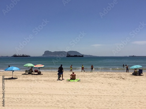 Rock of Gibraltar viewed from Algeciras, Andalusia, Spain