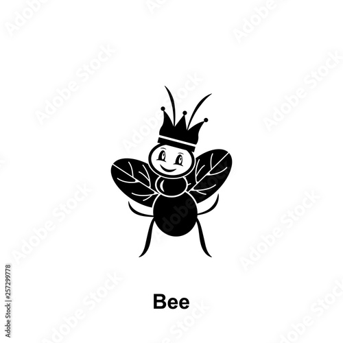 cute queen bee icon. Element of beekeeping icon. Premium quality graphic design icon. Signs and symbols collection icon for websites, web design, mobile app