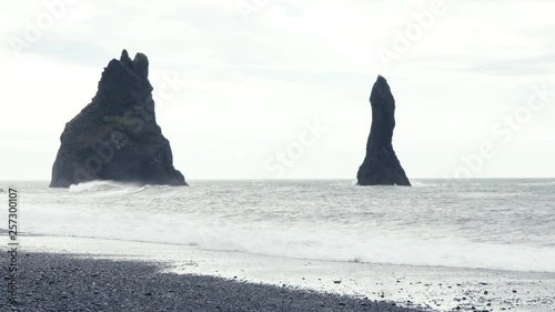 Reynisdrangur black beach iceland photo