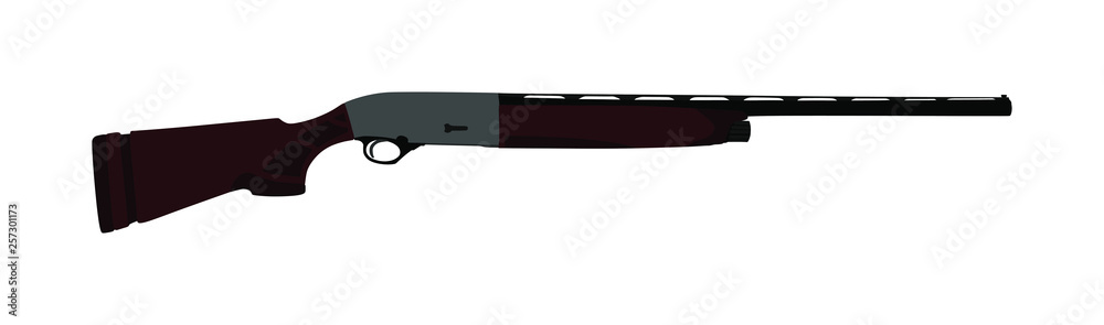 Rifle vector illustration isolated on white background. Hunting rifle silhouette symbol. Semi automatic carbine. Army and police weapons. Shotgun gun. Powerful deadly weapon. Rifle vector illustration isolated on white background. Hunting rifle silhouette symbol. Semi automatic carbine. Army and police weapons. Shotgun gun. Powerful deadly weapon.