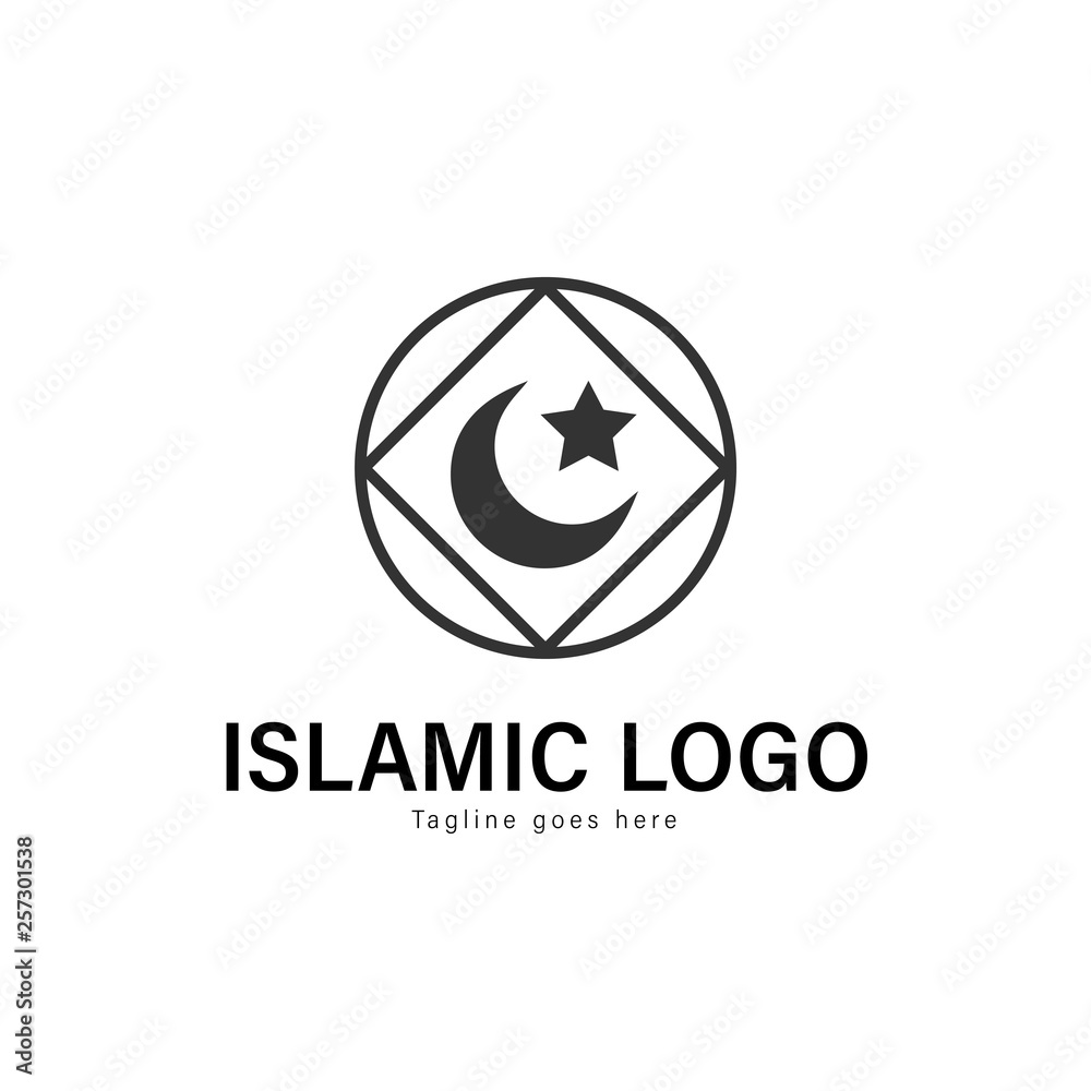 Islamic logo template design. Islamic logo with modern frame vector design Islamic logo template design. Islamic logo with modern frame vector design