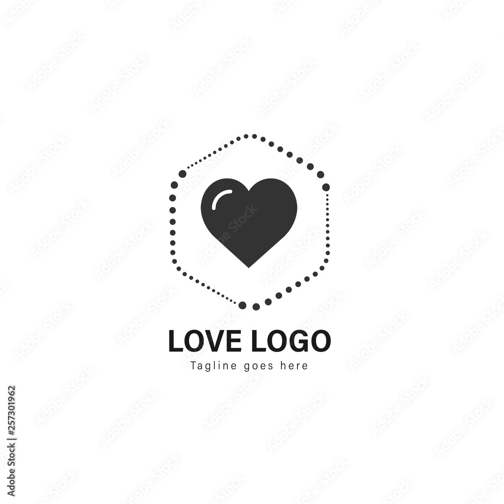 Love logo template design. Love logo with modern frame vector design Love logo template design. Love logo with modern frame vector design