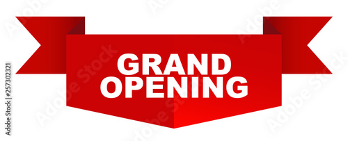 red vector banner grand opening