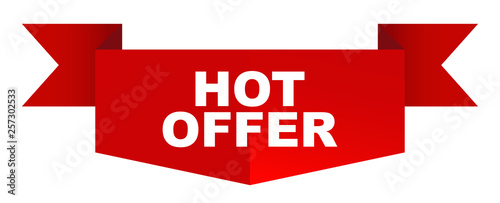 red vector banner hot offer