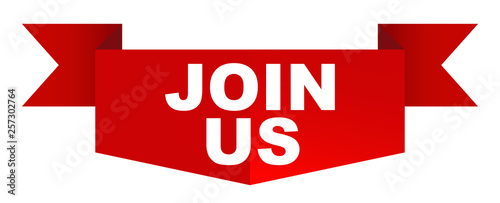 red vector banner join us