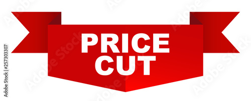 red vector banner price cut