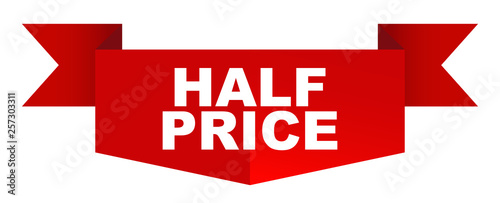 red vector banner half price