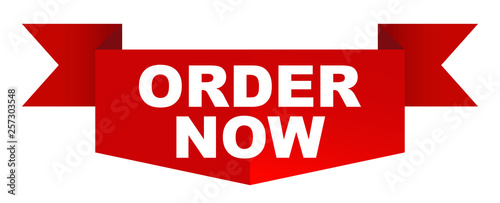 red vector banner order now