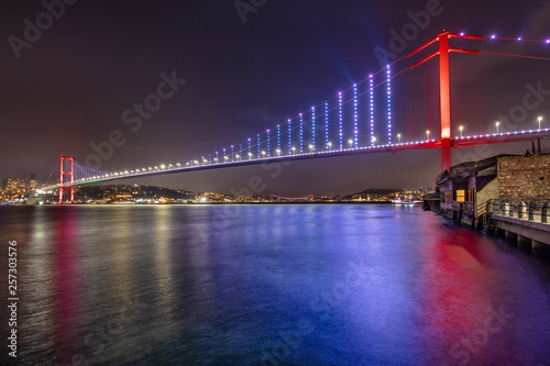 Bosphorus bridge in Istanbul Turkey - connecting Asia and Europe  photo