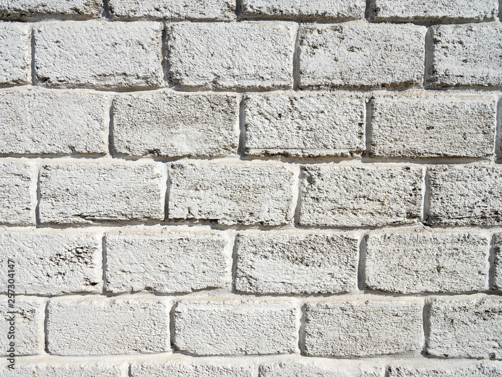 Fototapeta premium white brick wall in sunny day