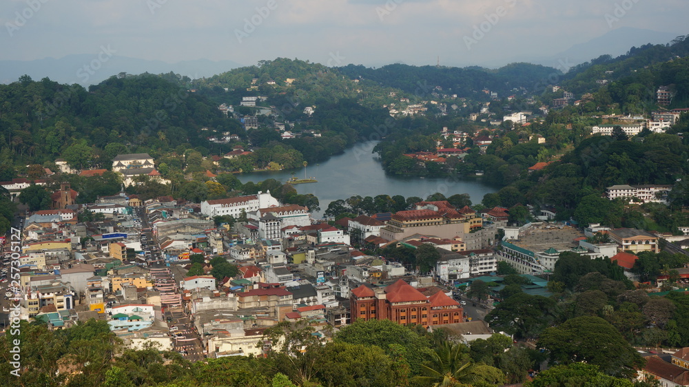 View from top of the mountain over Kandy