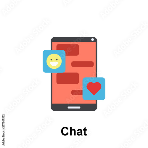 chat, smartphone, heart color icon. Element of friendship icon. Premium quality graphic design icon. Signs and symbols collection icon for websites, web design, mobile app