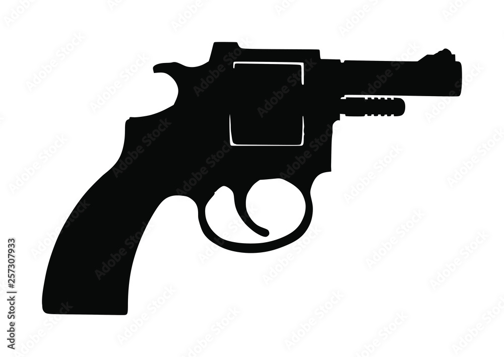 Revolver Pistol Gun Icon Vector Illustration isolated on white background. Risk in conflict situation. police and military weapon. Defense help option against enemy aggressor. Revolver Pistol Gun Icon Vector Illustration isolated on white background. Risk in conflict situation. police and military weapon. Defense help option against enemy aggressor.
