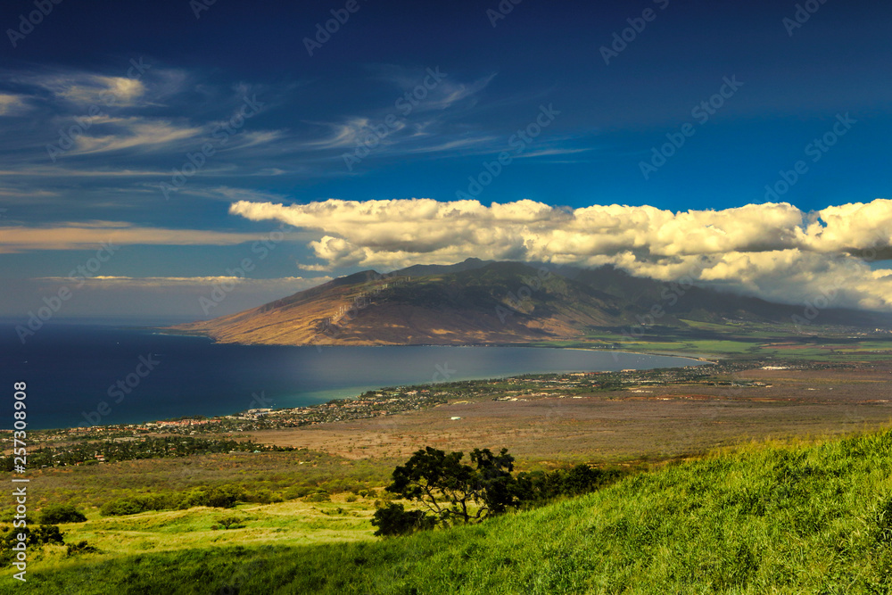 View of West Maui from upcountry.