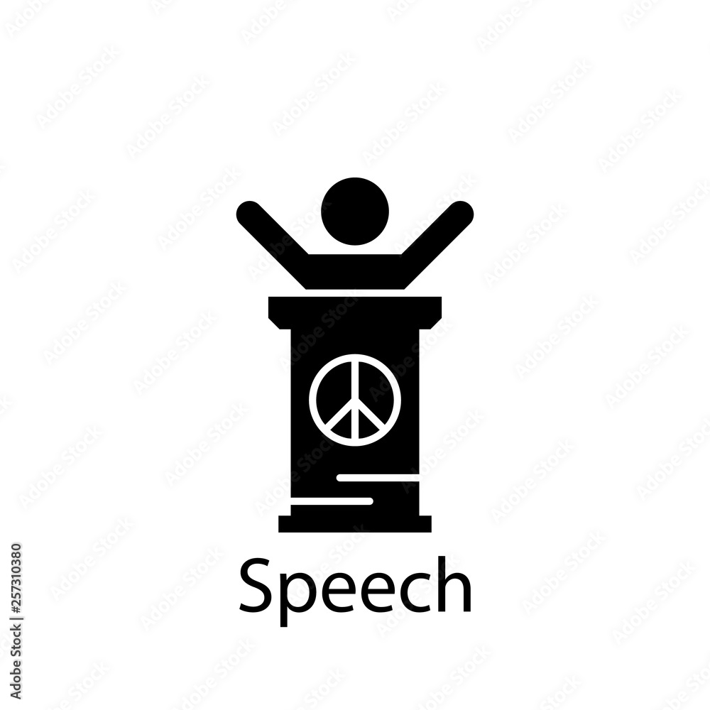 speech, human icon. Element of Peace and humanrights icon. Premium quality graphic design icon. Signs and symbols collection icon for websites