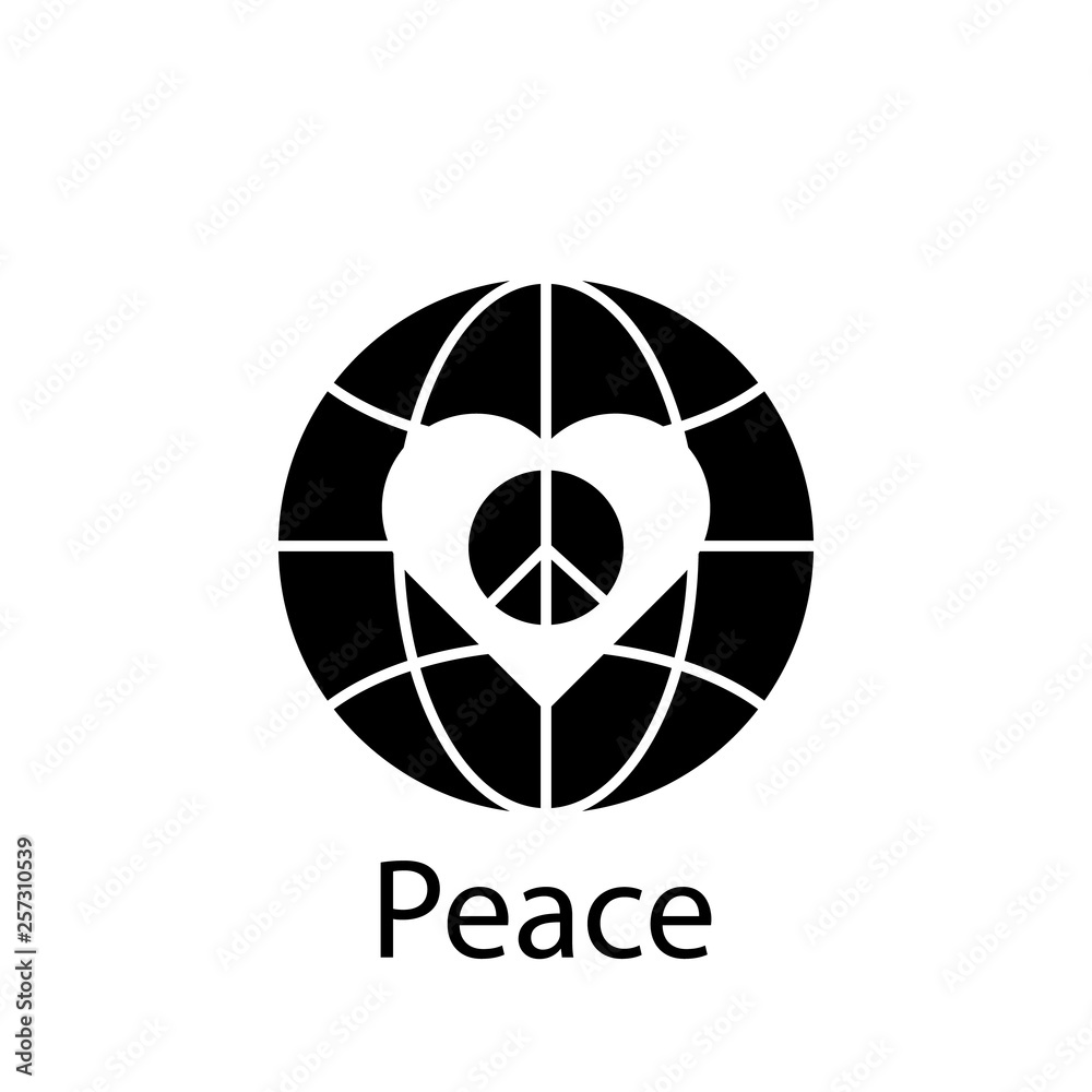 peace, globe, heart icon. Element of Peace and humanrights icon. Premium quality graphic design icon. Signs and symbols collection icon for websites peace, globe, heart icon. Element of Peace and humanrights icon. Premium quality graphic design icon. Signs and symbols collection icon for websites