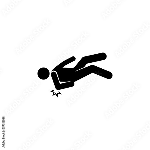 Man, down, guy, elbow, pain,  icon. Element of man fall down. Premium quality graphic design icon. Signs and symbols collection icon for websites, web design, mobile app