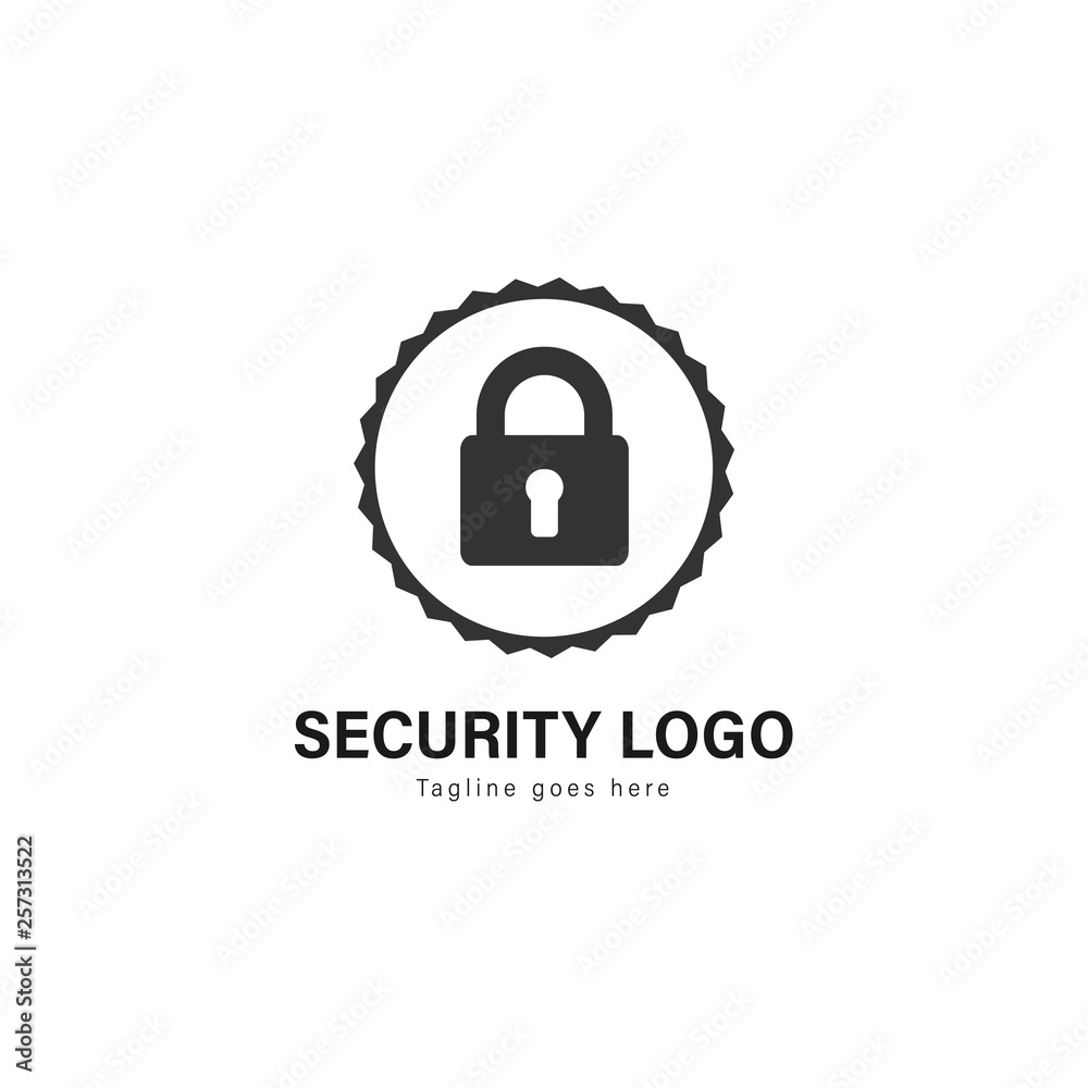 Security logo template design. Security logo with modern frame vector design Security logo template design. Security logo with modern frame vector design