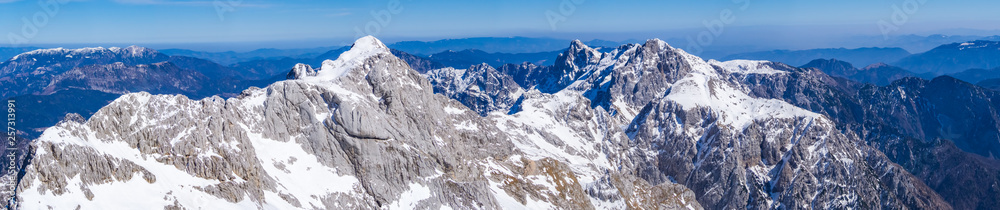 Panoramic view from the top of the Grintovec mountain