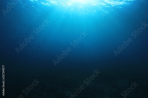 Blue ocean underwater 