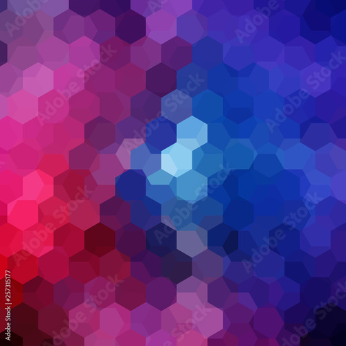 Background made of pink, purple, blue hexagons. Square composition with geometric shapes. Eps 10