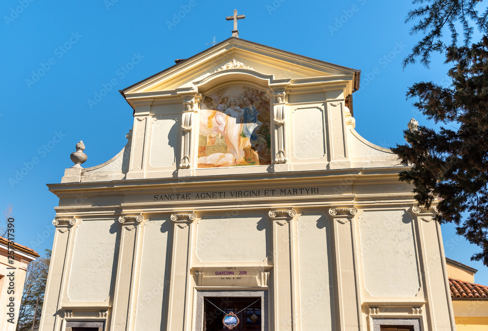 Ancient parish church of Sant Agnese in a small village Masciago Primo of Valcuvia, province of Varese, Lombardy