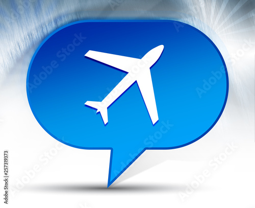 Plane icon blue bubble background