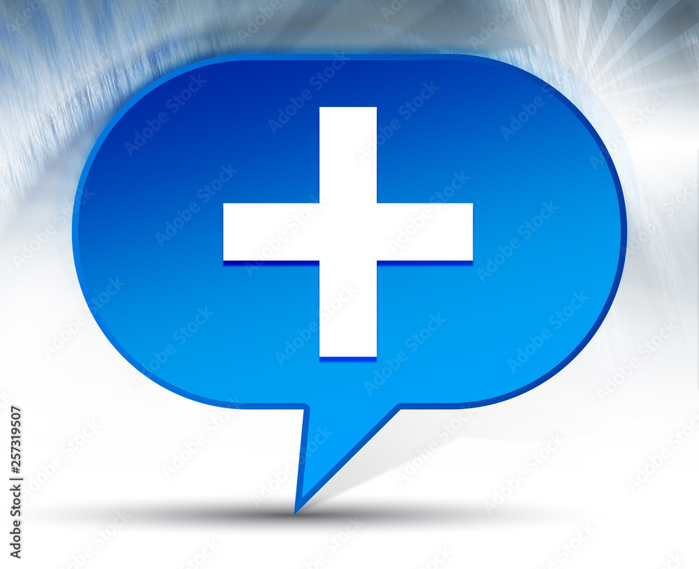 Fototapeta premium Plus icon blue bubble background