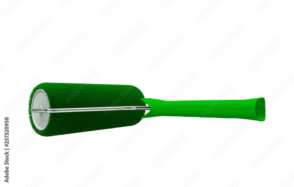Roller to paint the walls, isolated on white backdrop, 3d illustration Roller to paint the walls, isolated on white backdrop, 3d illustration